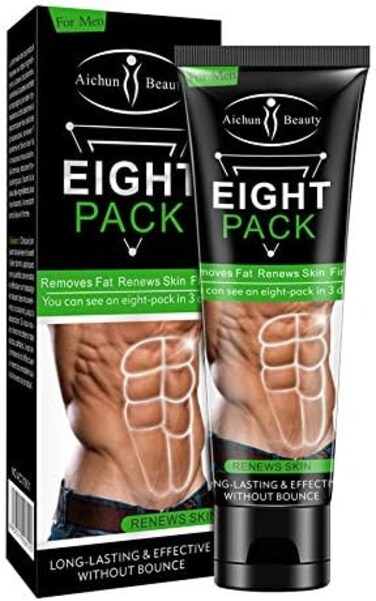AICHUN BEAUTY Eight Pack for Men Strong Waist Manly Torso Smooth Lines Press Fitness Belly Burning Muscle Fat Remove Renews Skin Weight Loss Slimming Cream 80g.