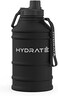 HYDRATE Stainless Steel 2. 2 Litre Water Bottle - Black - Metal Gym Water Bottle - Convenient Stainless Steel Water Bottle, Hiking Water Bottle, Nylon Carrying Strap and Leak-Proof Screw Cap.