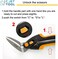 C.JET TOOL 10" Heavy Duty Scissors, Carpet Cutter, Industrial Scissors, Multipurpose, Scissors for Carpet, Cardboard, Leather, Pruning, Gardening, Professional Soft Grip Stainless Steel (Orange.