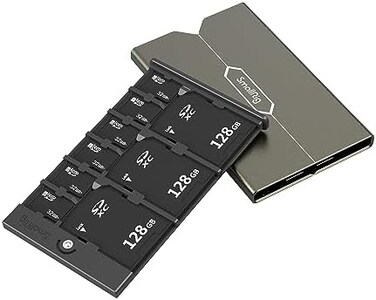 SMALLRIG 9 Slots Memory Card Case Holder Storage for 3 SD Cards6 Micro SD Cards, Anti-Shock SD Card Holder Carrying Case Box - 2832B.