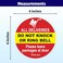 ZOCO Do Not Knock or Ring Doorbell Sign - Please Leave Deliveries at Door Sticker - Inside Window Cling Decal - 6" Round.