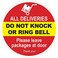 ZOCO Do Not Knock or Ring Doorbell Sign - Please Leave Deliveries at Door Sticker - Inside Window Cling Decal - 6" Round.