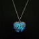 Aimimier Luminous Heart Necklace Halloween Fluorescent Stone Necklace Glow in The Dark Accessories for Women Teens Girls.