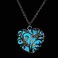 Aimimier Luminous Heart Necklace Halloween Fluorescent Stone Necklace Glow in The Dark Accessories for Women Teens Girls.