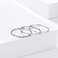KAZITSAN 3pc 1mm Stainless Steel Ring Set for Women Girls Simple Knuckle Stacking Thumb Rings Faceted Edge Silver/Rose Gold/Gold Wedding Band Comfort Fit.