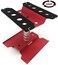 Nuofan RC Car Work Stand Aluminum Repair Workstation 360 Degree Rotation Lift Lower w/Screw Tray for 1/10 1/12 1/16 Scale Traxxas TRX4 Axial Arrma Redcat Losi RC Crawler Monster Truck Buggy (Red.
