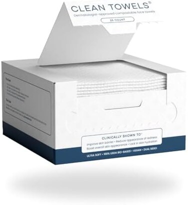 CLEAN SKIN CLUB Clean TowelsWorlds 1ST Biodegradable Face TowelDisposable Makeup Removing WipesDermatology TestedApproved100% OrganicCruelty FreeSuper Soft For Sensitive Skin.