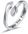 JZWUYAN Hug Ring Sterling Silver Adjustable - White Gold/18K Gold/Rose Gold Plated Couple Hug Ring Hugging Rings for Women Mens Wedding Band Rings Believe In You Like I Do Hand Ring Jewelry for Teen G