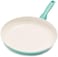 GreenPan Rio Healthy Ceramic Nonstick 12" Frying Pan Skillet, PFAS-Free, Dishwasher Safe, Turquoise.
