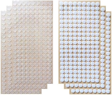 Vkey Transparent Sticky Back Thin Clear Dots with Adhesive HookLoop Coins Tapes, 1008 Pieces (Pair of 50410mm.