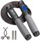 Te-Rich Skipping Rope Adult Fitness, Digital Speed Jump Rope with Counter [Ropeless for Indoor Use] for Women Men and Kids, Weighted Handles, Adjustable Rope, Exercise Equipment for Crossfit Boxing.