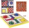 AMEROUS 12 inches Wooden Ludo Board Game - Snakes and Ladders, 2 in 1 Reversible, 1-4 Players Family Dice Games Set for Kids, Adults, Classics Tabletop Version (Gift Box Packed.