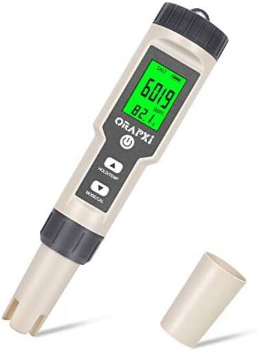 ORAPXI Digital Salinity Tester for Salt Water - Waterproof IP67 Salinity Meter with ATC Large Range 0-200ppt Saltwater Tester for Seawater, Aquariums, Marine Monitoring, and Koi Fish Pond.