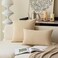 K KEVIN TEXTILE Decorative Linen Throw Pillow Covers Cushion Case Star Pillowcase for Bed Sofa, 2 Pcs, (24 x 24 Inch, Cream Beige.