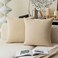 K KEVIN TEXTILE Decorative Linen Throw Pillow Covers Cushion Case Star Pillowcase for Bed Sofa, 2 Pcs, (24 x 24 Inch, Cream Beige.