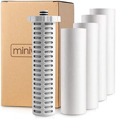 Miniwell Shower Filter 720-Plus with replaceable cartridges, shower head filter with Double Filters, remove 99% chlorine (z-Replacement-41 Filters.
