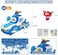 Super Wings - 2" Scale World Aircraft Large Playset with 2'' Supercharge JettAir Moving BaseAirplane Toys Mini FigurePreschool Toy Plane Set for 3 4 5 year old Boys GirlsBirthday Gift Blue.