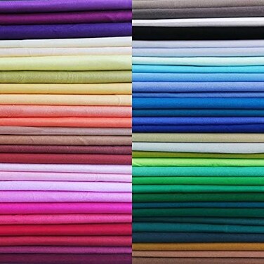 Bbrand 50pcs 10 x 10 inch Multicolor Cotton Fabric Bundle Squares for Quilting Sewing, Precut Fabric Squares for Craft Patchwork.