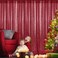 Pufogu 2&times;8FT-2PCS Burgundy Red Sequin Backdrop Curtains Panels, Photography Backdrop Glitter Curtains Fabric Background for Christmas Wedding Party Decor.