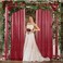 Pufogu 2&times;8FT-2PCS Burgundy Red Sequin Backdrop Curtains Panels, Photography Backdrop Glitter Curtains Fabric Background for Christmas Wedding Party Decor.