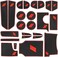 SENSHINE for Dodge Charger Accessories 2015-2021 Non-Slip Anti Dust Cup Holder Insert Center Console Shifter Liner Trim Door Packet Mats Premium Custom Interior 22PC Set (Red Trim.