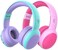 gorsun Bluetooth Kids Headphones with Microphone,Children's Wireless Headsets with 85dB Volume Limited Hearing Protection,Stereo Over-Ear Headphones for Boys and Girls (PinkPurple.
