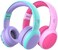 gorsun Bluetooth Kids Headphones with Microphone,Children's Wireless Headsets with 85dB Volume Limited Hearing Protection,Stereo Over-Ear Headphones for Boys and Girls (PinkPurple.