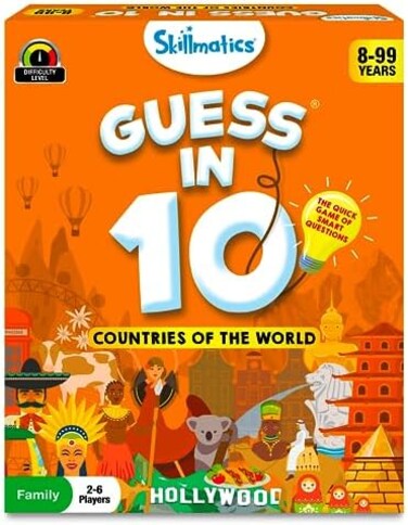 Skillmatics Guess in 10 Countries of the World, Perfect for Boys, Girls, KidsFamilies Who Love Card Games, Educational Toys, Board Games, Trivia, Gifts for Ages 8, 9, 10Up.