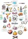 CON*QUEST Journals Harry Potter Watercolor Vinyl Stickers, Set of Unique Sticker Decals, 5 Holograms, Waterproof, UVScratch Resistant, Great for Gadgets, Officially Licensed (White Vinyl, 60-Pack.