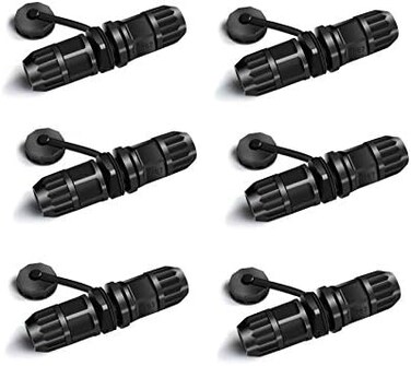 YIOVVOM RJ45 Waterproof Connector, Female to Female, Panel Mount, 8P8C,CAT 6, CAT 5, CAT 5E, M20 IP67 Ethernet LAN Cable Coupler Outdoor Adapter Weatherproof Connection (6-Pack.