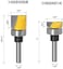 Wolfride Gasea 4pcs 1/4" Shank Flush Trim Hinge Mortise Template Cleaning Bottom Router Bit for Woodworking Milling Cutter Tool 13/16" 7/16" 5/8" 1/4".