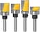 Wolfride Gasea 4pcs 1/4" Shank Flush Trim Hinge Mortise Template Cleaning Bottom Router Bit for Woodworking Milling Cutter Tool 13/16" 7/16" 5/8" 1/4".