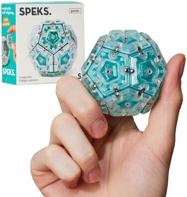Speks Geode Sphere Magnetic Fidget Toy for AdultsQuiet Adult Sensory Toy for Stress ReliefAnxiety, Easter Basket StufferTop Gadget Gift IdeaAqua, 12-Piece Set.