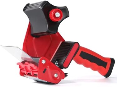 QILIMA 3 Inch Wide Packing Tape Dispenser Gun Seal Packing for Use Tape Dispenser Gun for Shipping, Moving, Carton and Box Sealing-Red.
