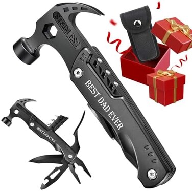 VEITORLD Dad Gifts for Christmas, Gifts for Dad Who Wants Nothing, Stocking Stuffers for Dad Men, Best Dad Ever Gifts from Daughter Son Kids, All in One Survival Tools Hammer Multitool, Cool Gadgets.