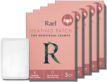 Rael Heating Pad, Herbal Heating Patches - Period Heating Pads for Cramps, Heat Therapy, Ultra Thin Design, On The Go Size, for All Skin Types (15 Count.