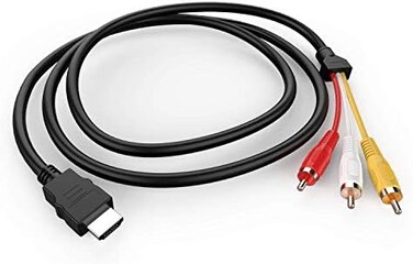 XIAOLIN HDMI to RCA Cable, 1080P 5ft/1. 5m HDMI Male to 3-RCA Video Audio AV Cable Connector Adapter Transmitter for TV HDTV DVD.