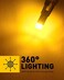AUXITO 194 LED Bulbs Amber Yellow, Super Bright 1:1 Size, 168 175 2825 W5W T10 Car Bulbs for Dome Map Door Courtesy License Plate Lights Parking Side Marker Cornering Trunk Lights (Pack of 2.