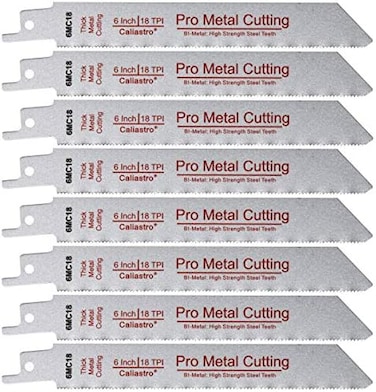 Caliastro 6-Inch Thick Metal Cutting Reciprocating Saw Blades (18 TPIMade of Long Lasting Bi-Metal (HSS Teeth Bonded to HCS Body- 8 Pack -.