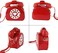 Oweisong Fun Telephone Purse for Women Novelty Phone Tote Handbags Top Handle Shoulder Crossbdoy Bag Red.