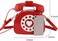 Oweisong Fun Telephone Purse for Women Novelty Phone Tote Handbags Top Handle Shoulder Crossbdoy Bag Red.