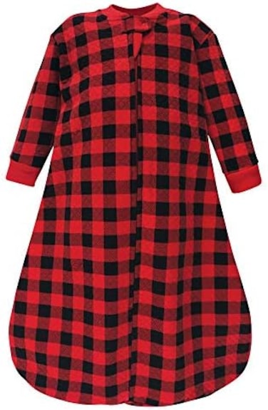 Hudson Baby Unisex Baby Premium Quilted Long Sleeve Sleeping Bag and Wearable Blanket, Buffalo Plaid, 12-18 Months.