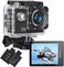 كاميرا Jadfezy Action Camera FHD 1080P 12MP، كاميرا مقاومة للماء تحت الماء 98 قدم/30 متر مع بطاريتين، كاميرا رياضية بزاوية واسعة مع مجموعة ملحقات مناسبة للخوذة والدراجة وما إلى ذلك.