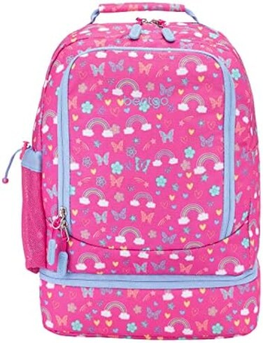 حقيبة ظهر Bentgo Kids Prints 2 في 1 معزولة حرارياً لحقيبة الغداء.