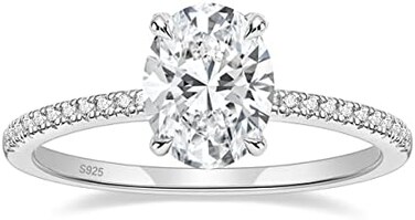EAMTI 3CT 925 Sterling Silver Engagement Rings Oval Cut Cubic Zirconia CZ Wedding Promise Rings for Her Stunning Wedding Bands for Women Size 3-11.