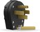 ENERLITES Straight Blade Angle Plug, AC Dryer Replacement Male Angle Plug, NEMA 14-30/50P, 50 Amp, 125V/250V, 66351-BK, Black.