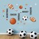 Supzone Sport Balls Wall Stickers Boys Wall Decals Basketball Soccer Baseball Football Hockey Wall Decor Boys Playroom Bedroom Classroom Living Room.