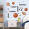 Supzone Sport Balls Wall Stickers Boys Wall Decals Basketball Soccer Baseball Football Hockey Wall Decor Boys Playroom Bedroom Classroom Living Room.