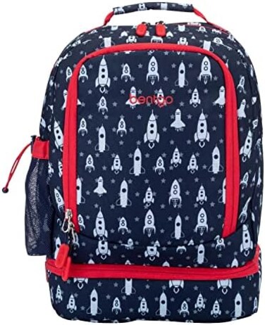حقيبة ظهر Bentgo Kids Prints 2 في 1 معزولة حرارياً لحقيبة الغداء.
