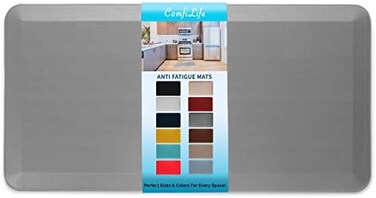 ComfiLife Anti Fatigue Floor Mat 3/4 Inch Thick Perfect Kitchen Mat, Standing Desk Mat Comfort at Home, Office, Garage Durable Stain Resistant Non-Slip Bottom (24" x 70", Gray.
